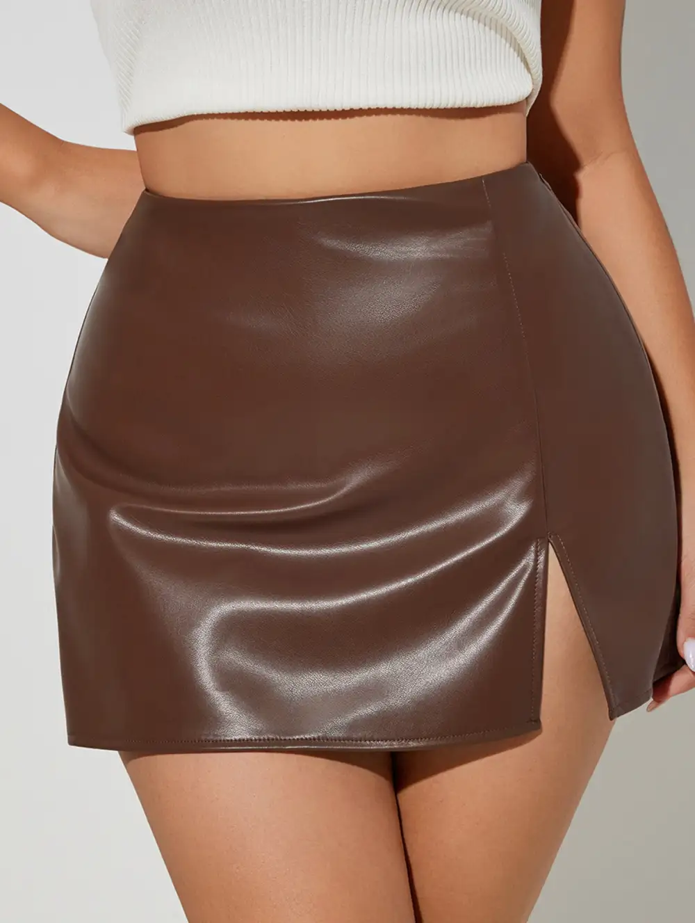 Slit Hem Bodycon Mini Skort