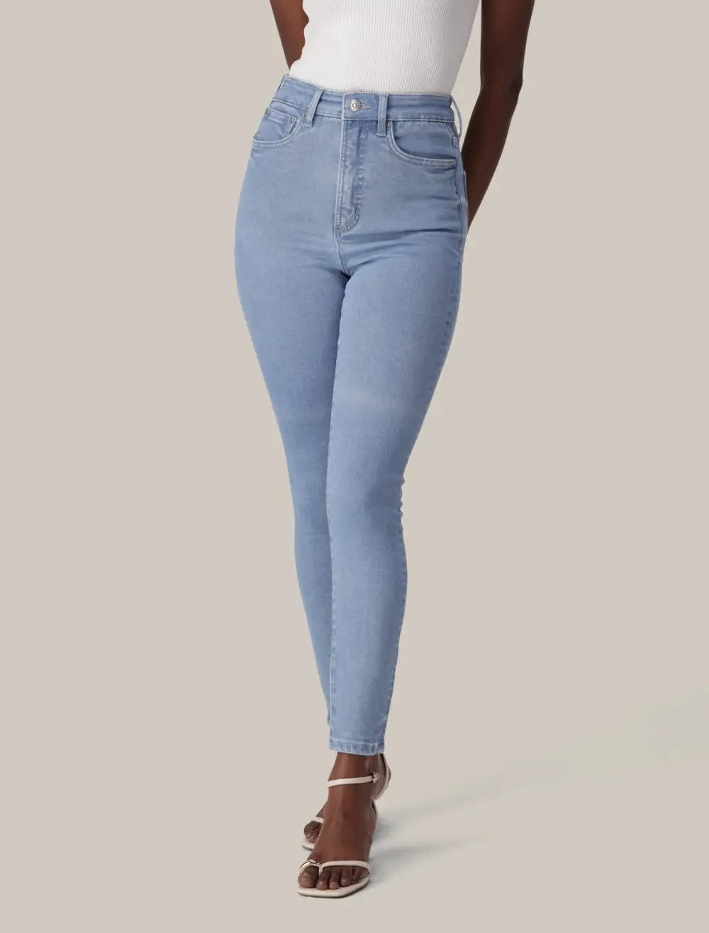 Light Wash High-Rise Skinny Jeans