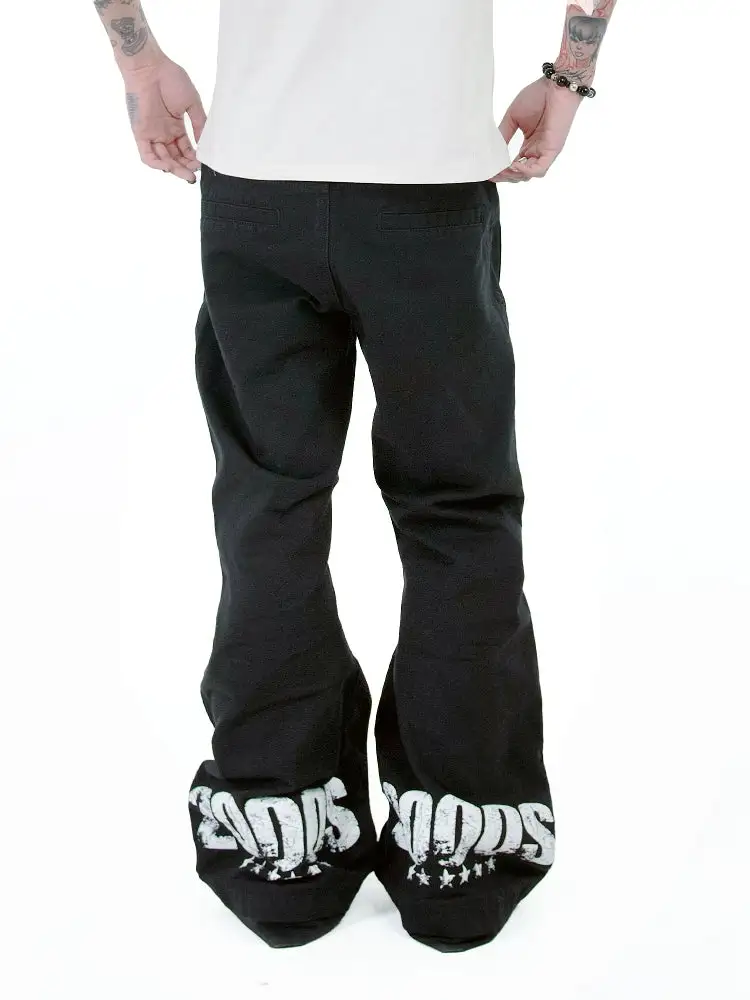 Retro Graphic Flared Jeans