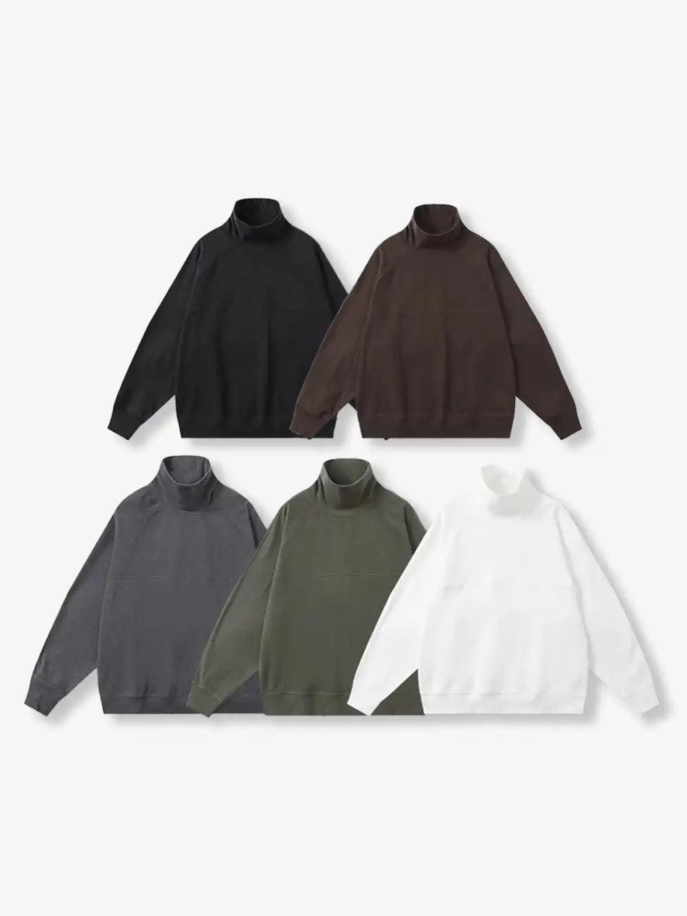 Plain Dralon High Neck Sweatshirt