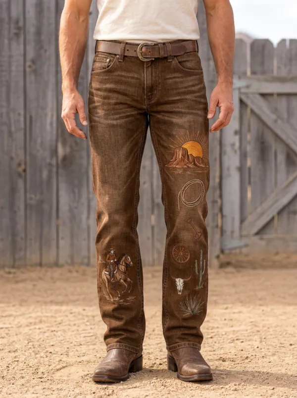 Men's Classic Western Cowboy Desert Jeans