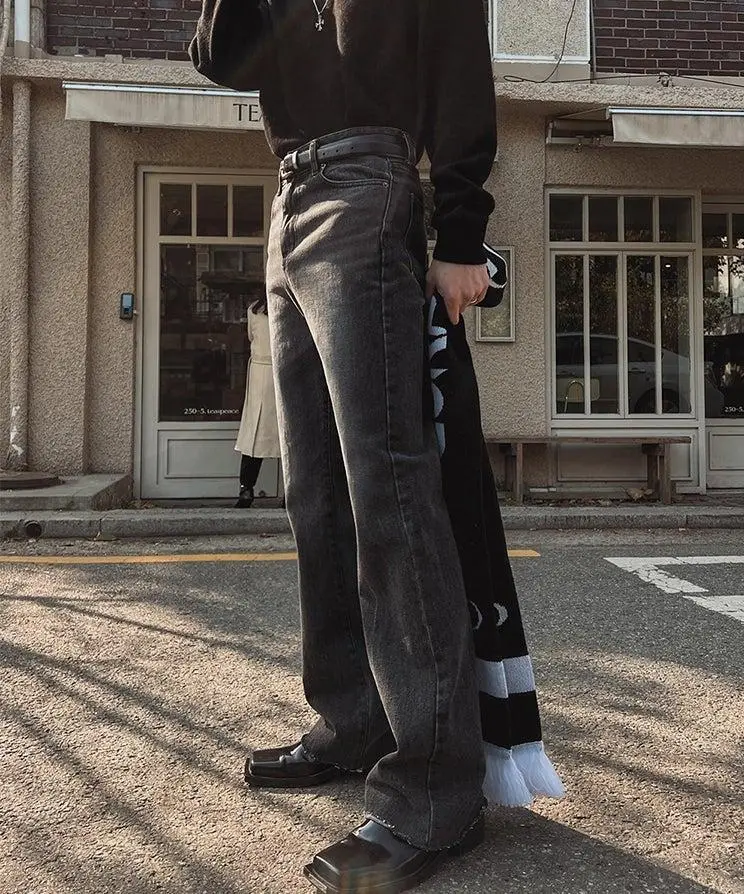Faded Raw Edge Jeans