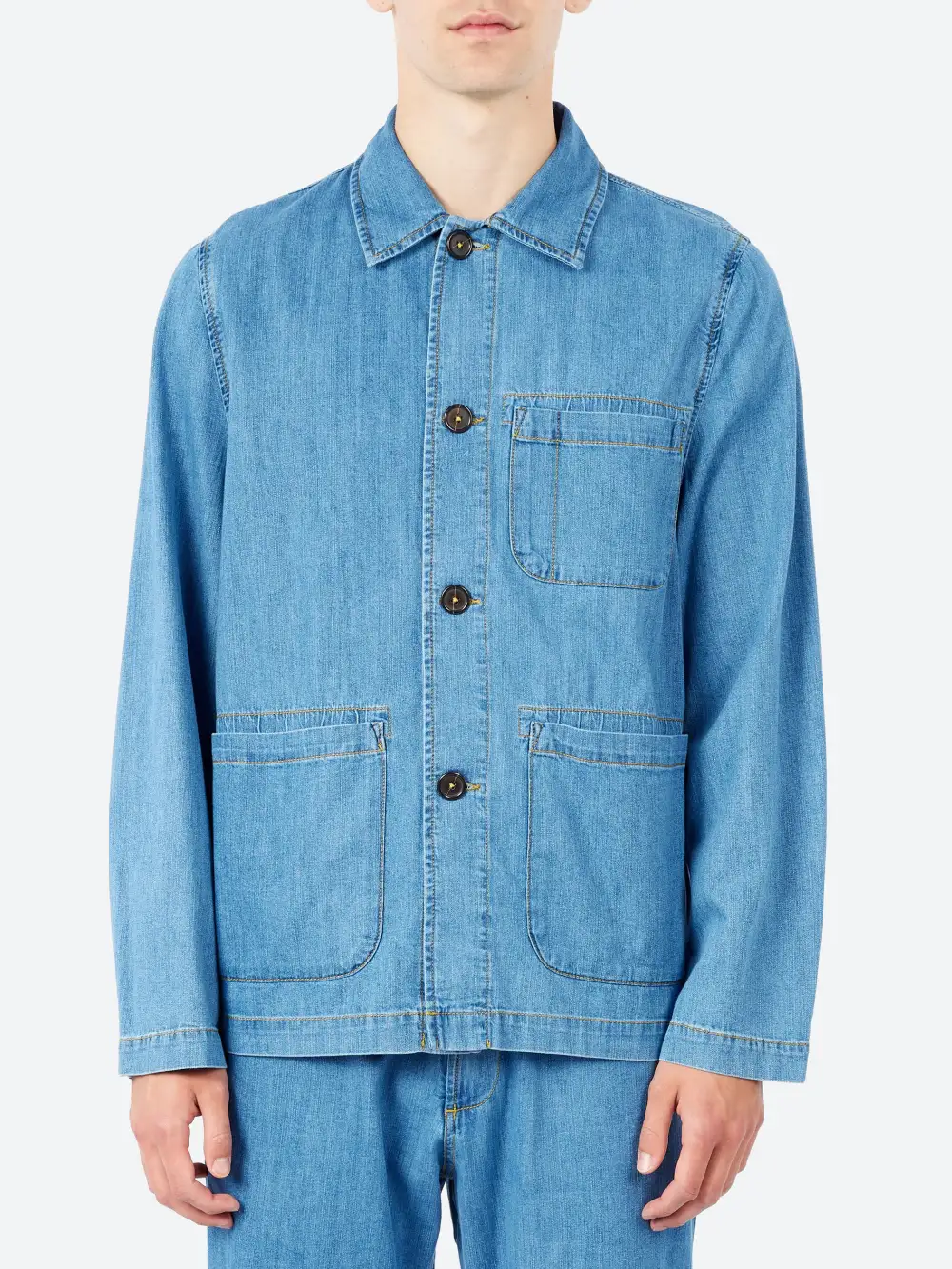 Men's Point Collar Button Front Field Jacket