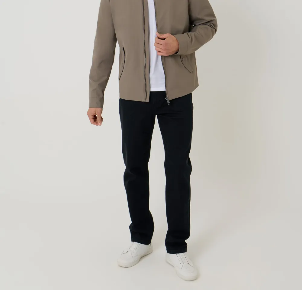 Men's Taupe Water-Resistant Harrington Jacket