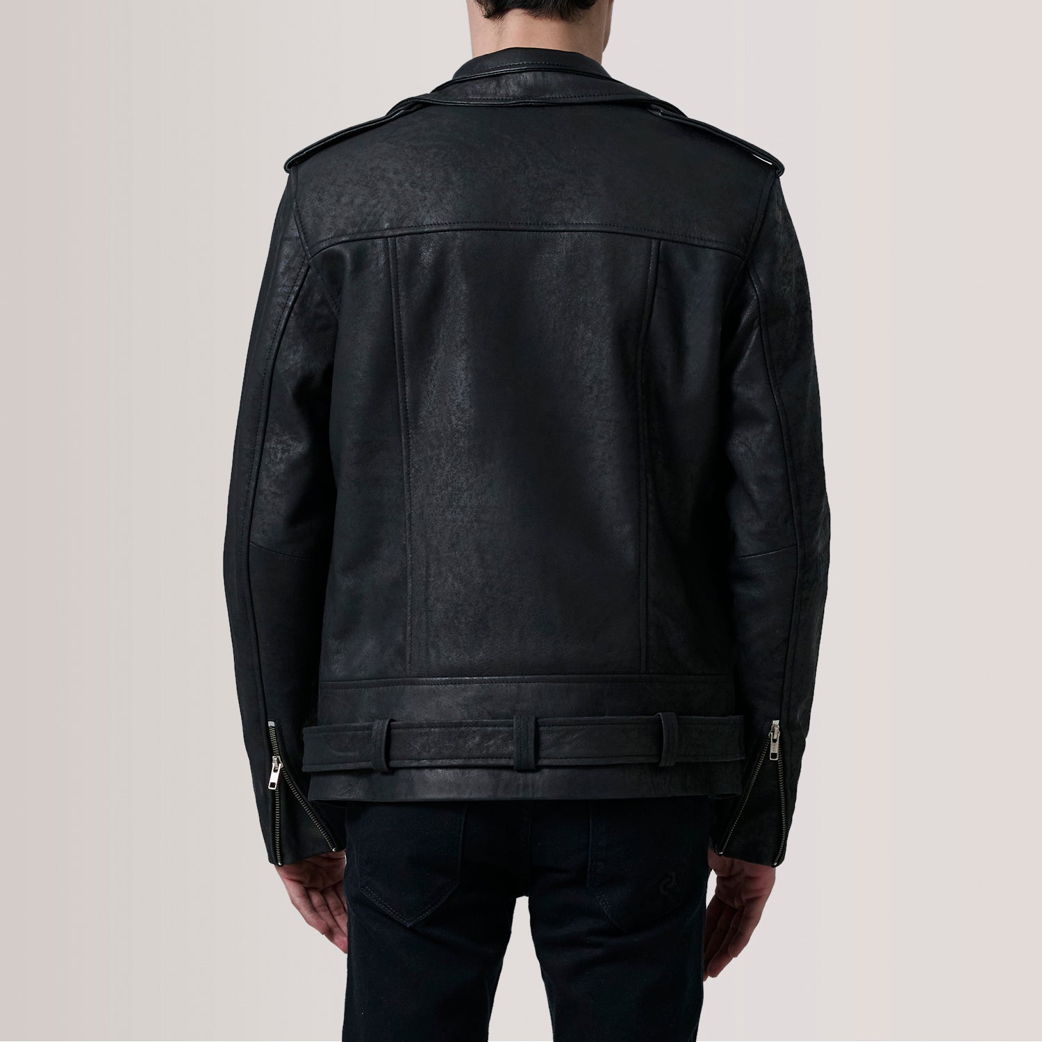 Men's Leather Distressed Jacket