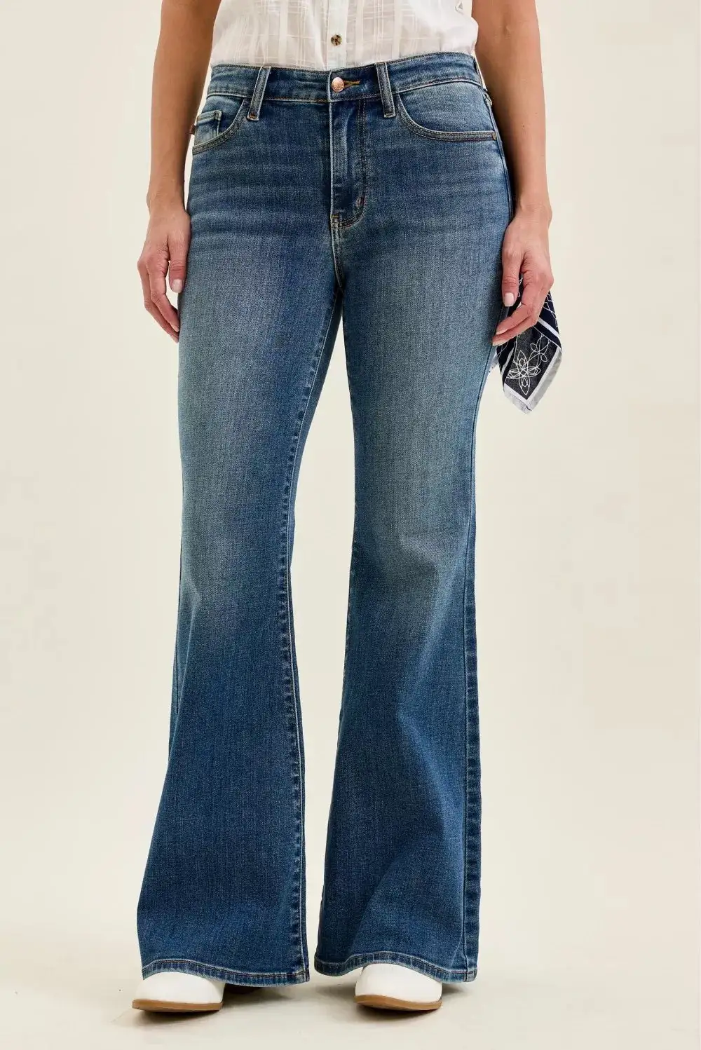 Mid Rise Flare Jeans