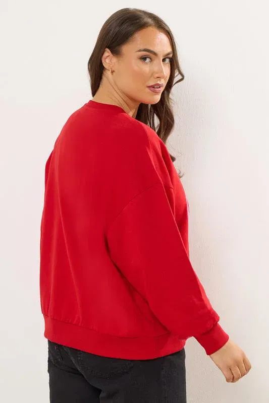Red 'Santa Baby' Slogan Sweatshirt