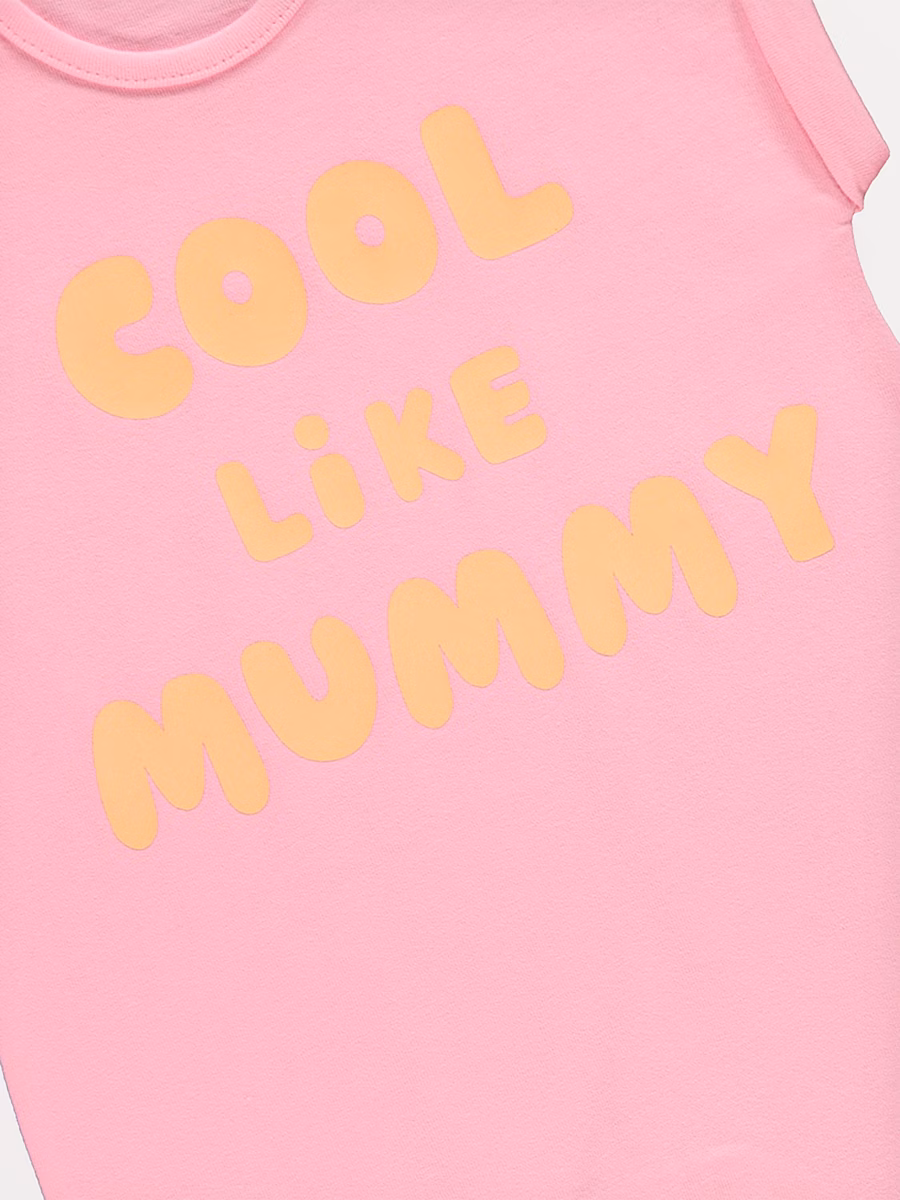 Pink Cool Like Mummy Romper detail 1