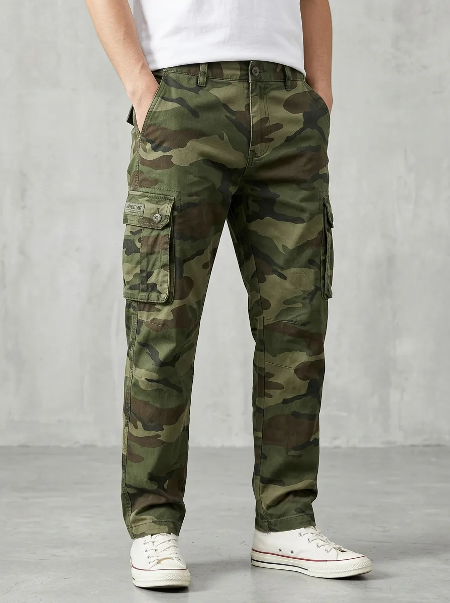 Adventure Camouflage Military-Inspired Camouflage Cargo Pants
