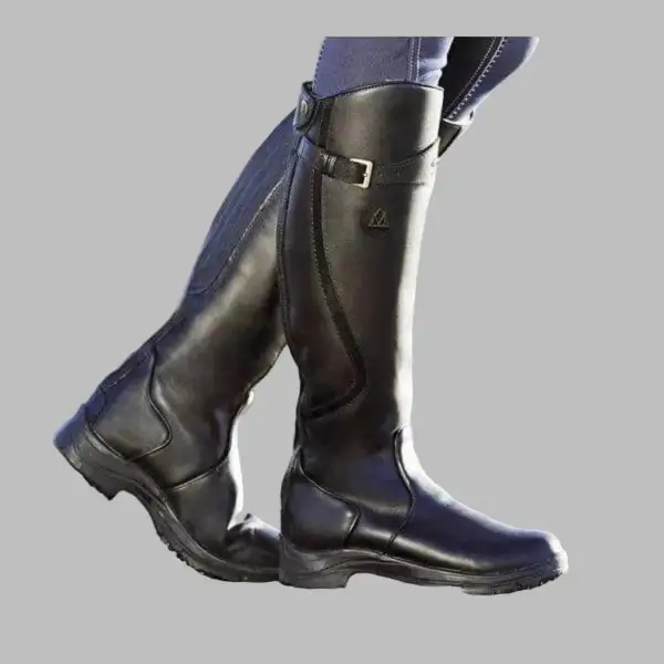 Waterproof Leather Knee Tall Boots Warm Insulated Riding Style Boots
