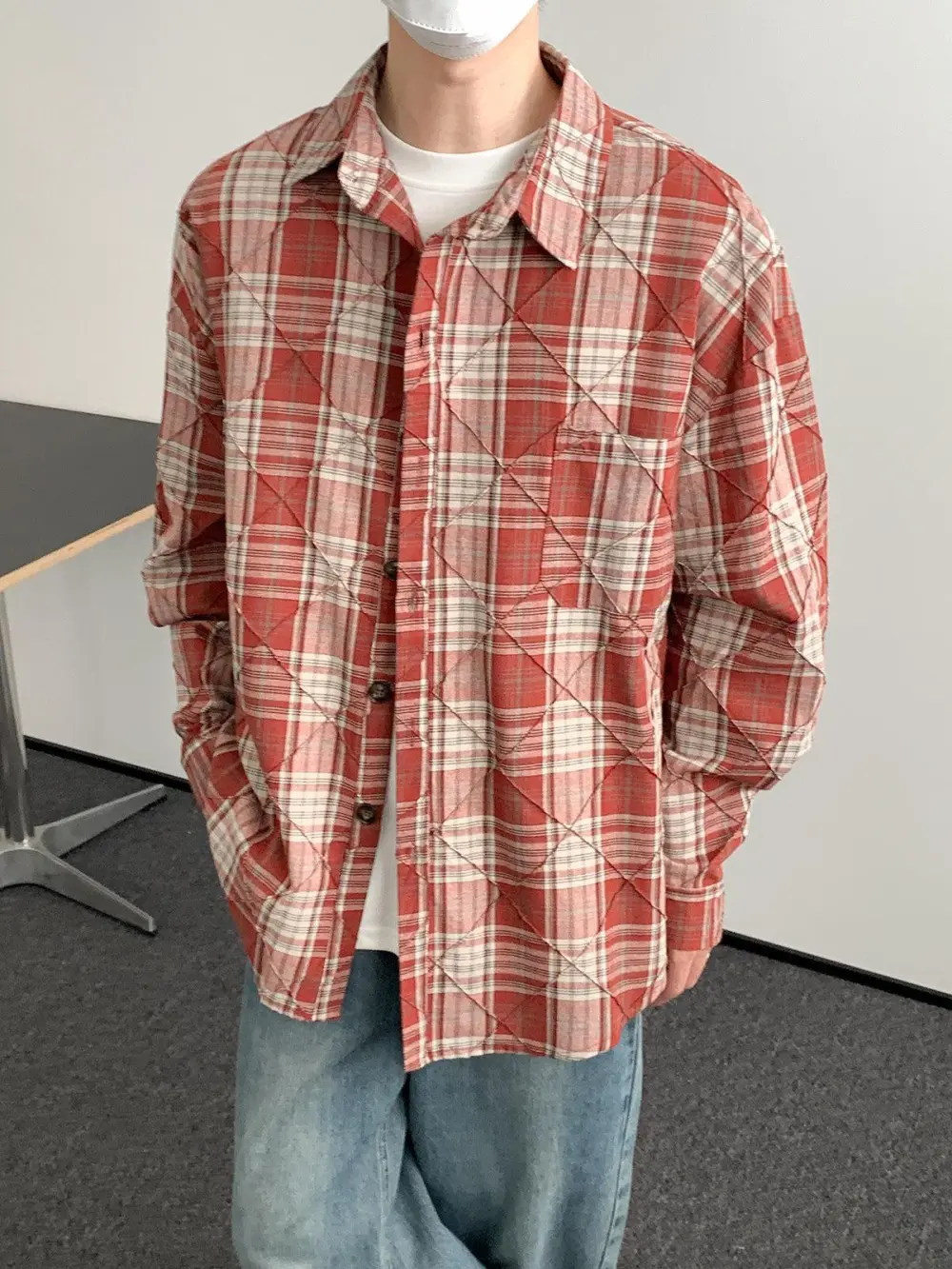 Textured Plaid Shirt
