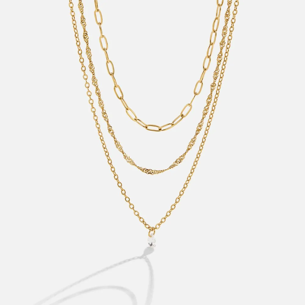 Triple Layered Chain Necklace