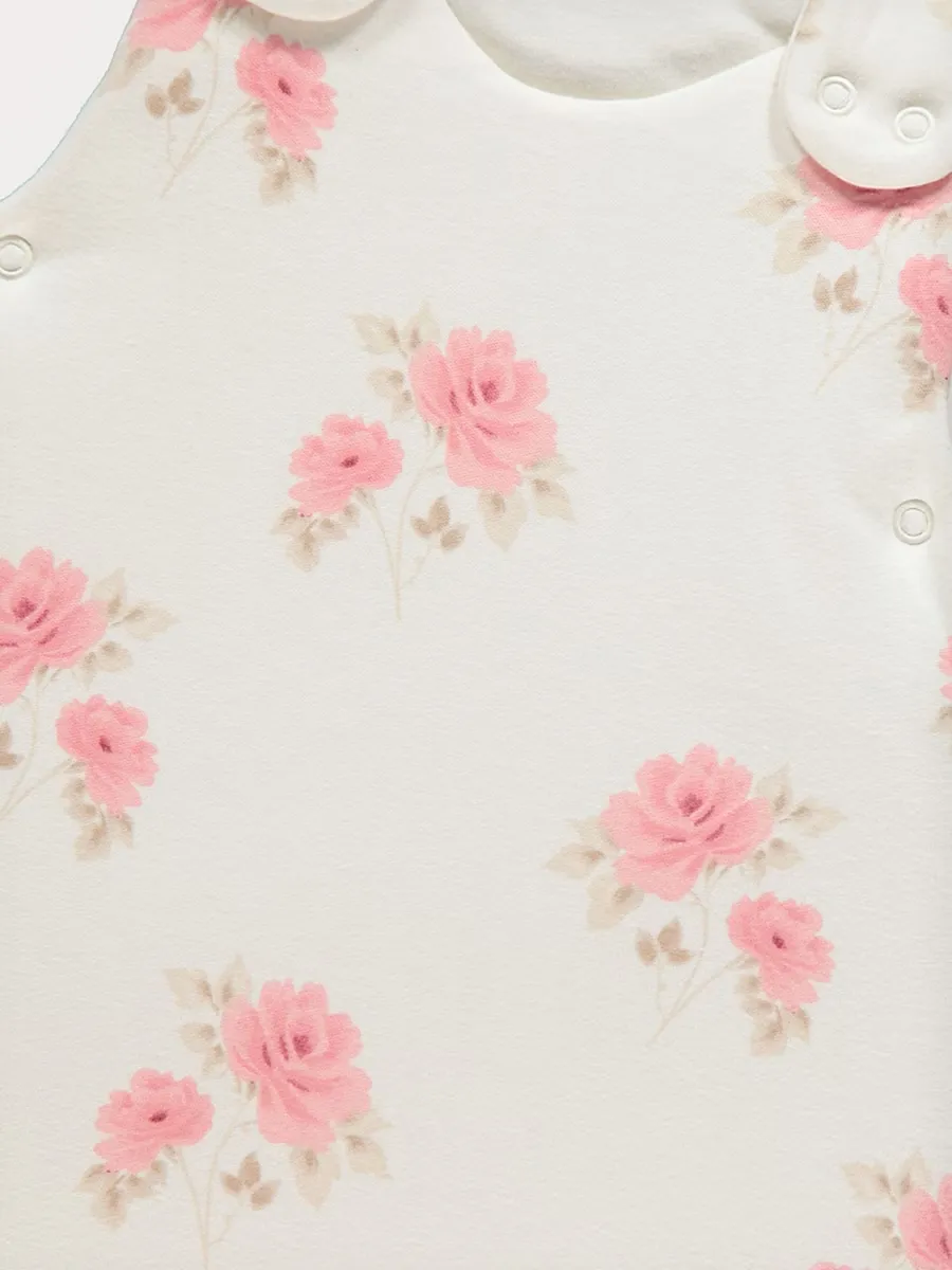Cream Rose Print Sleeping Bag – 3.5 Tog