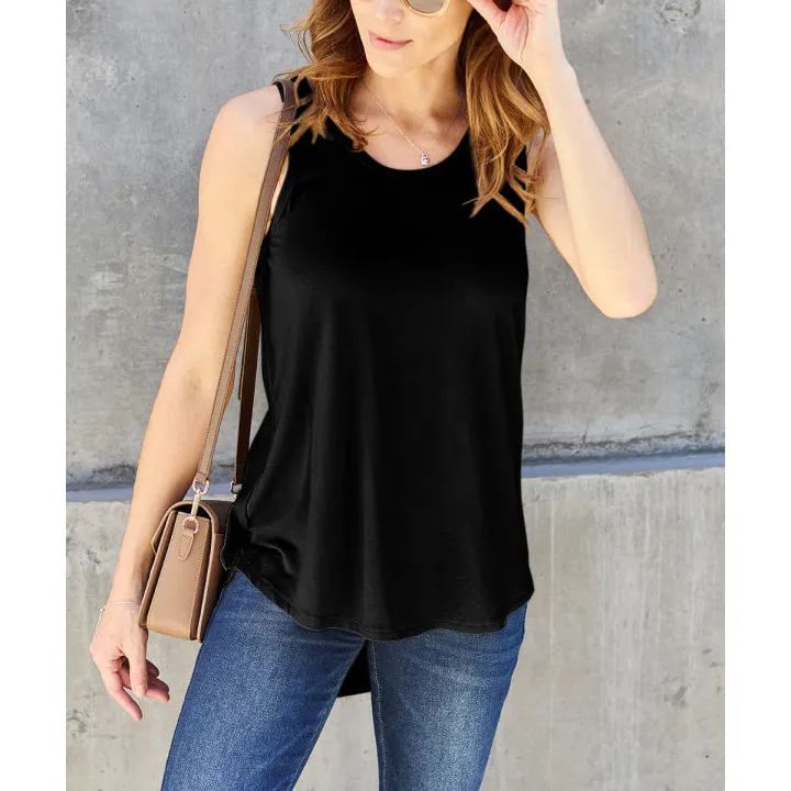 Bamboo Full Size Round Neck Tank
