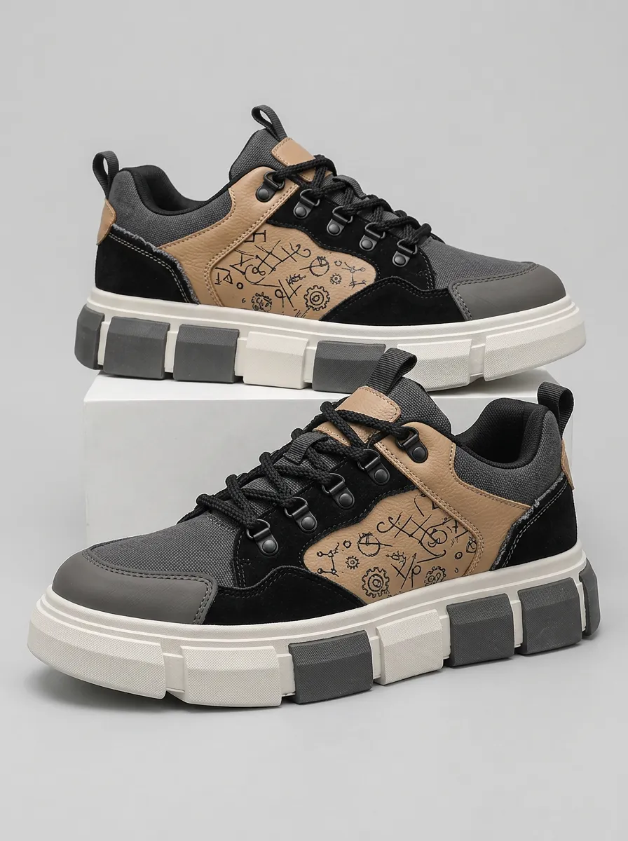 Men's Mechanical Gear Symbol Skate Shoes