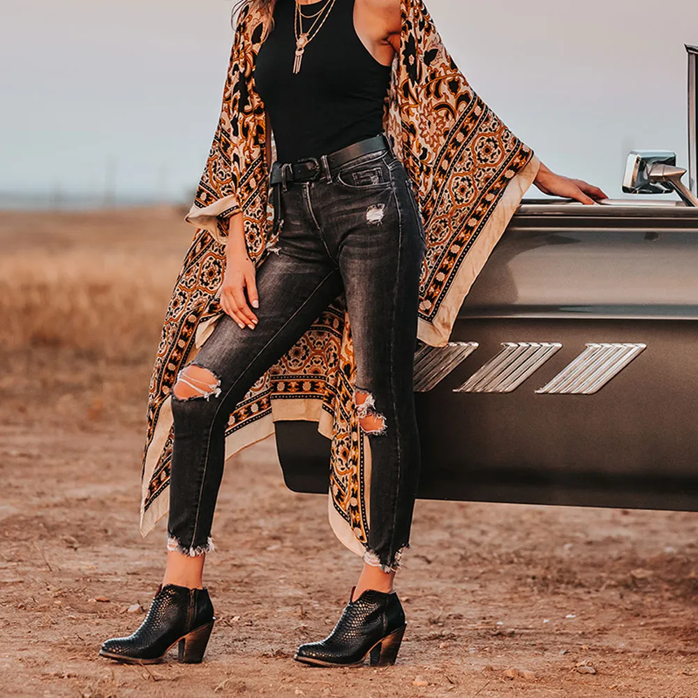 Faux-Leather Snakeskin-Print Zip-Up Round-Toe Ankle Boots