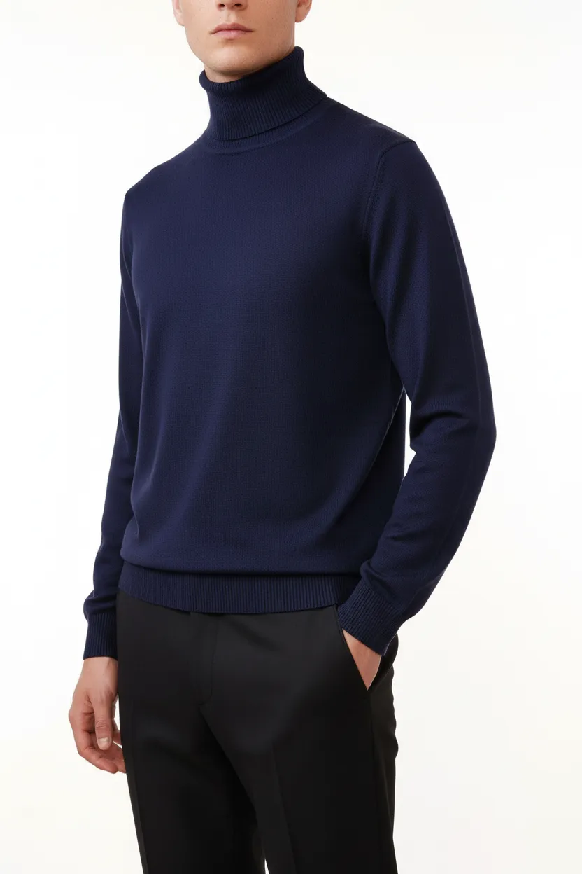 Casual Slim Fit Viscose Turtleneck Sweater