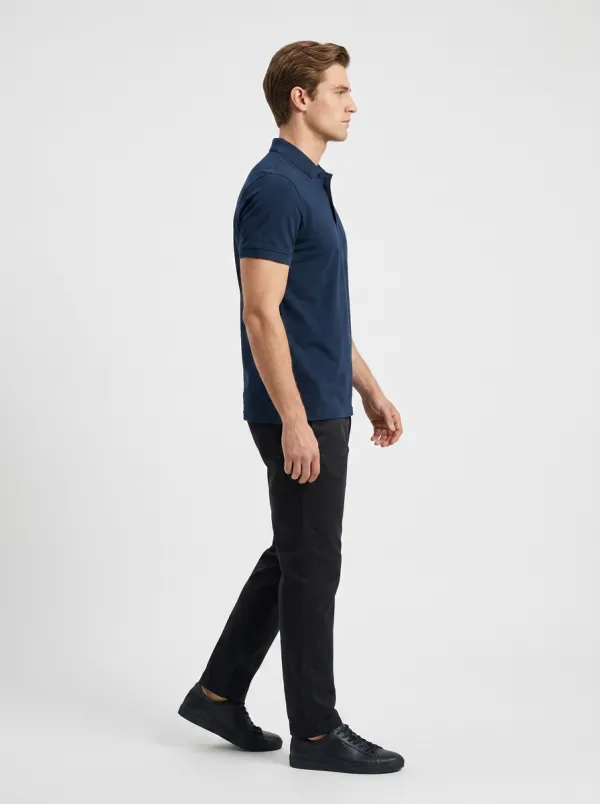 Modern Compass-Detail Men's Polo Shirt