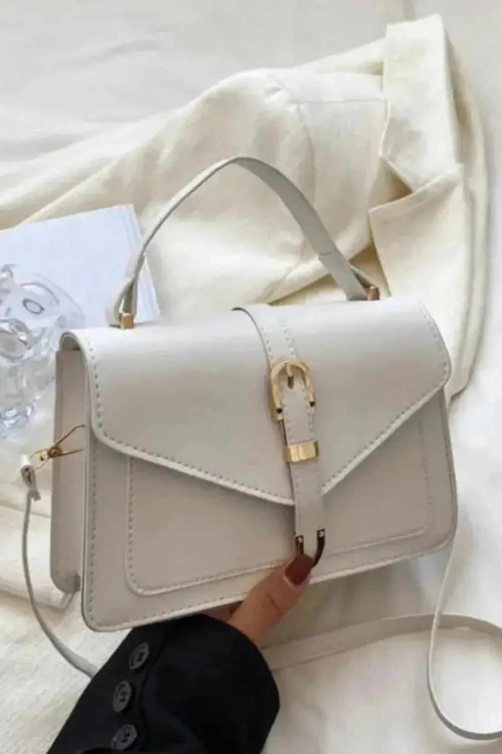 Structured Crossbody Shoulder Bag Top Handle