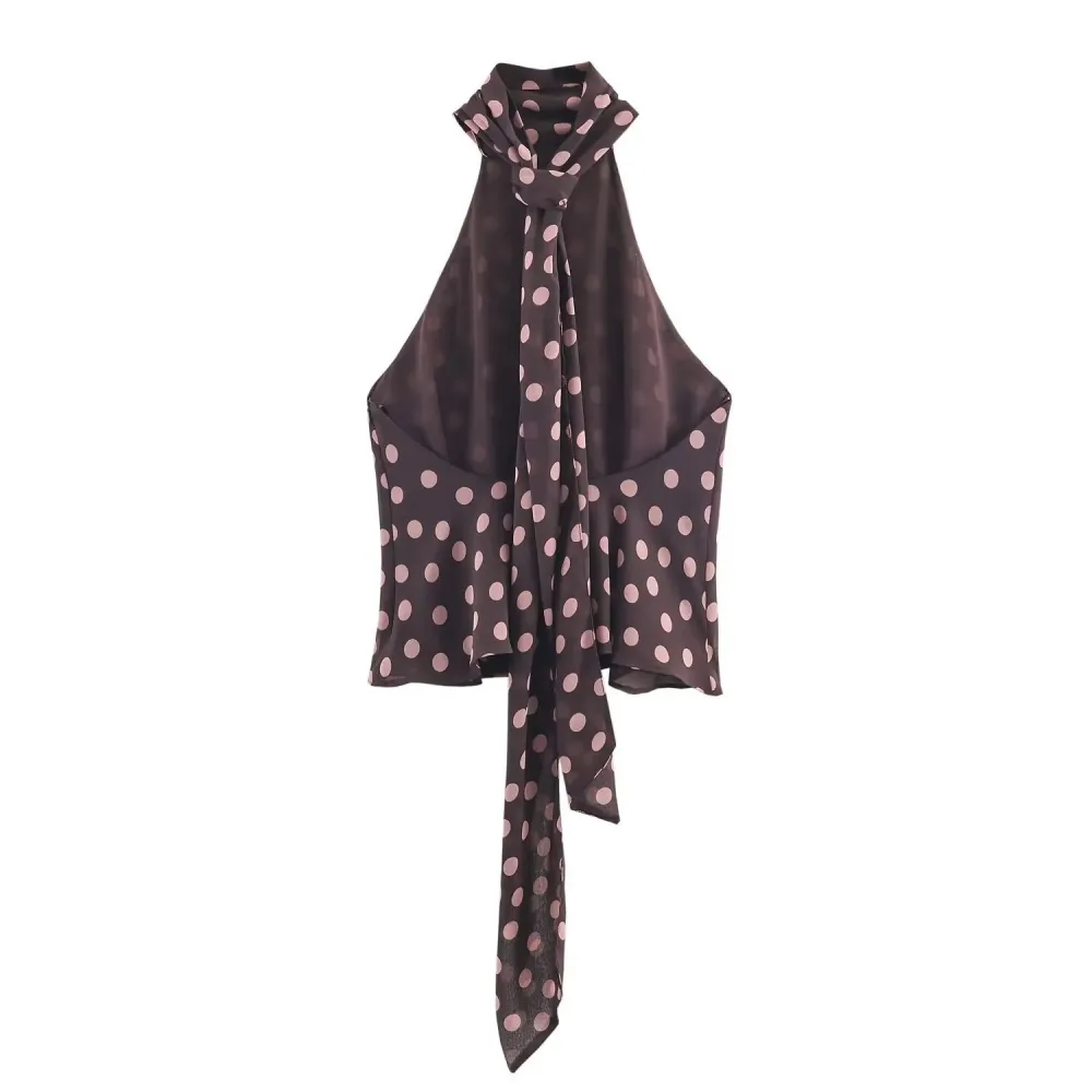 Halter-Neck Satin Top