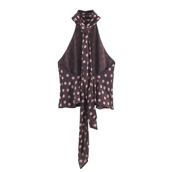 Halter-Neck Satin Top