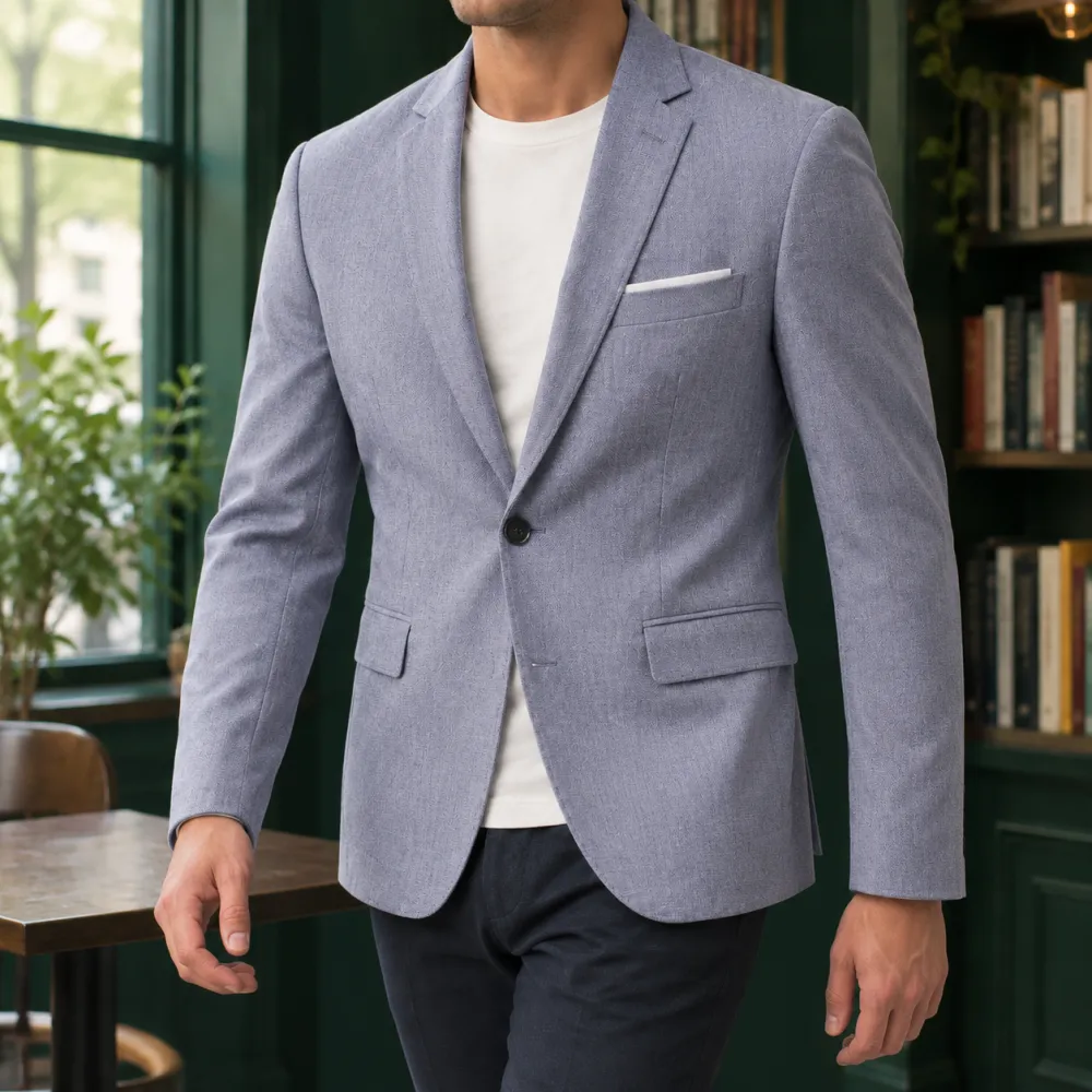Tailored Notched-Lapel Blazer