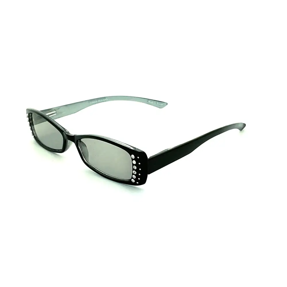 Rhinestone Full Magnification Reading Sunglasses with Case
