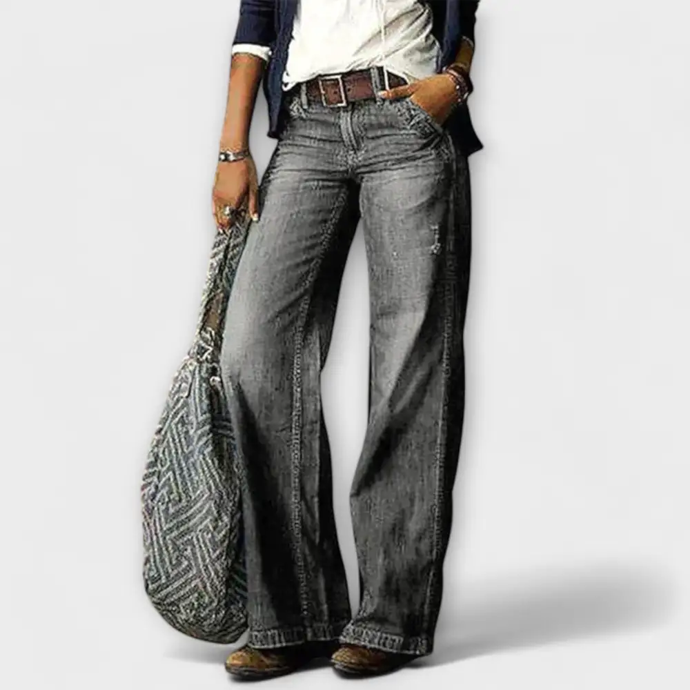 Denim Wide Leg Relaxed Fit Trousers