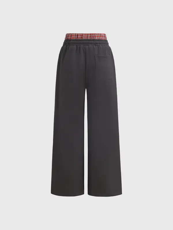 Drawstring Plaid Pants