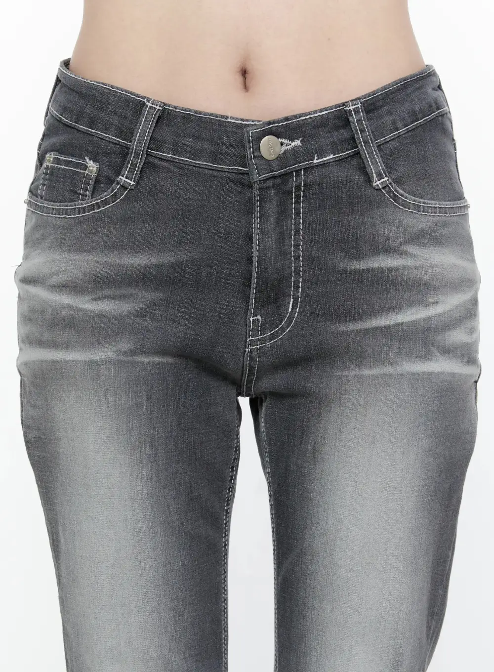 Slim-Fit Wash Bootcut Jeans
