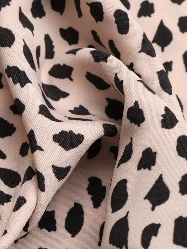 Woven Leopard Print V Neck Jumpsuit