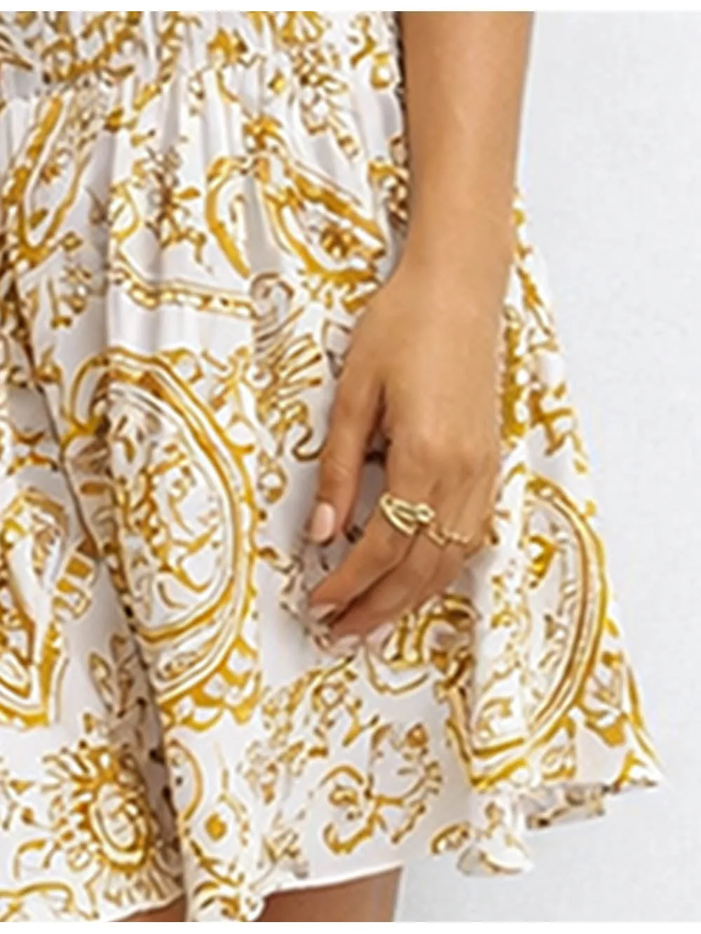Boho Paisley Smocked Mini Dress