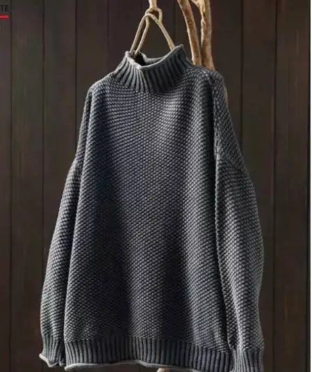 Cozy Oversized Turtleneck Knit Sweater