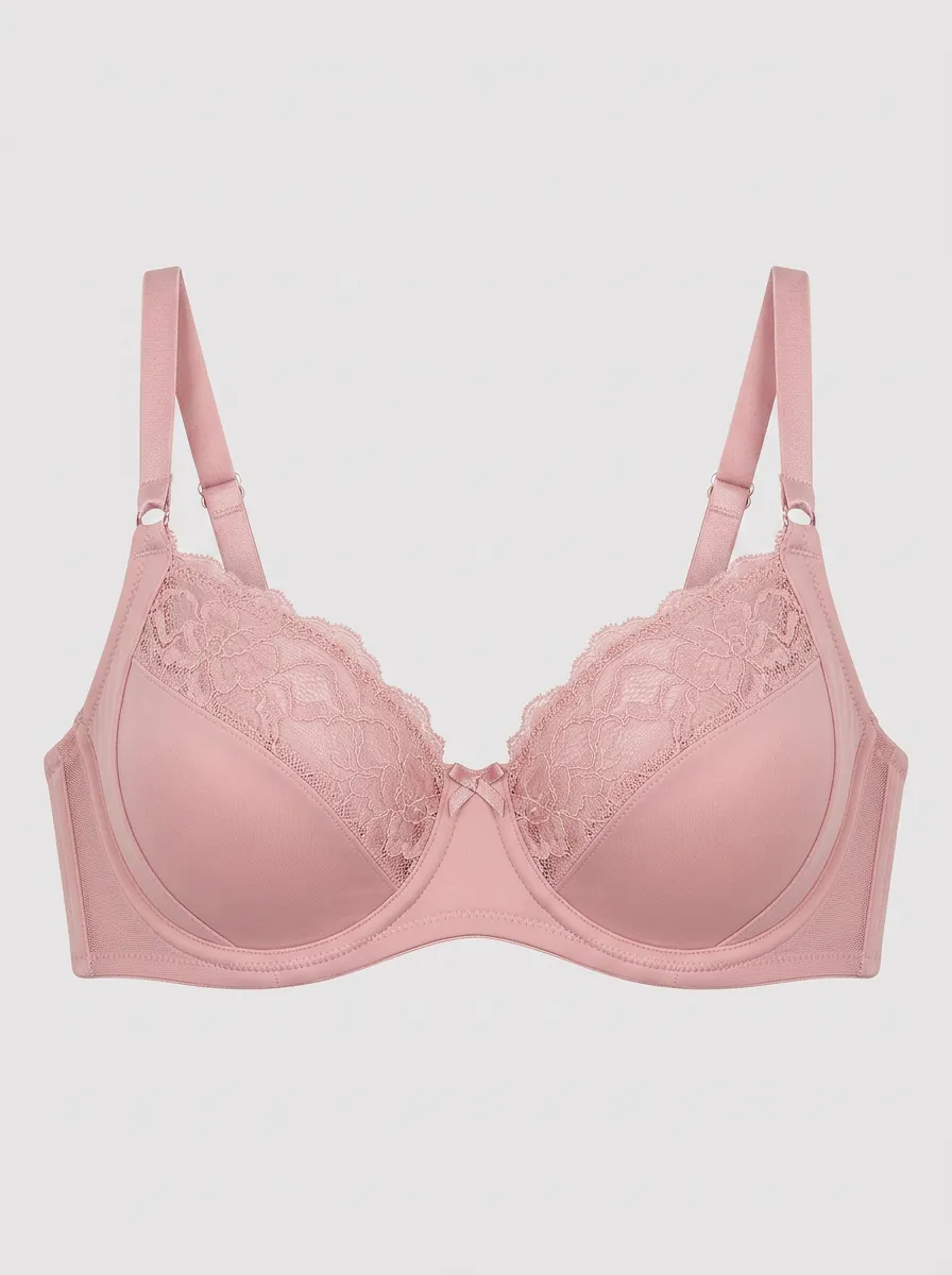 Women's Padded Underwire Lace-Trim Floral-Lace Bra