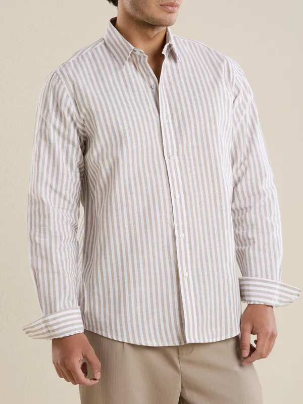 Refined Pinstripe Striped Slim Fit Men's Formal Shirt