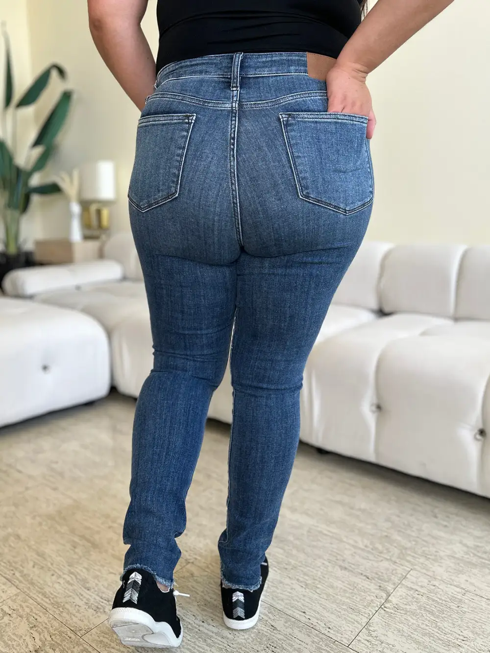Versatile High Waist Skinny Distressed Denim Jeans