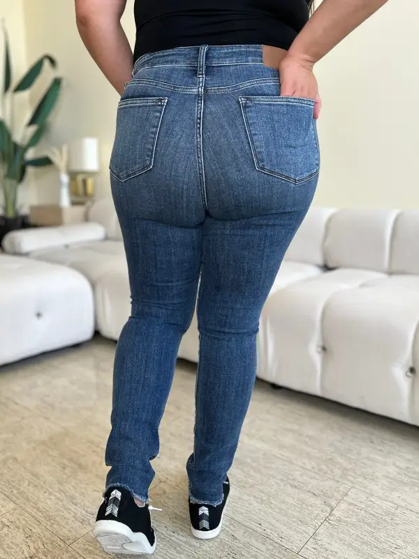 Versatile High Waist Skinny Distressed Denim Jeans