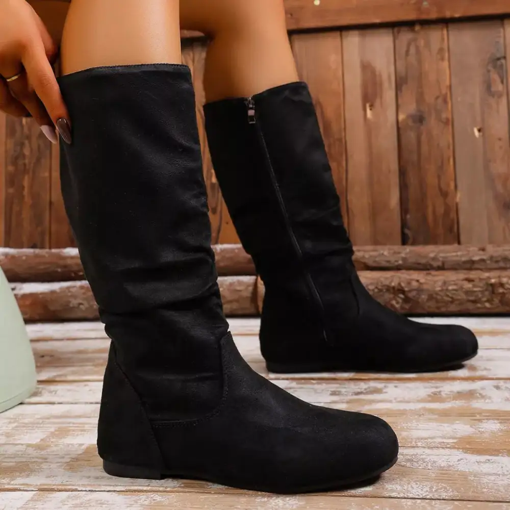 Classic Round Toe Side Zip Boots
