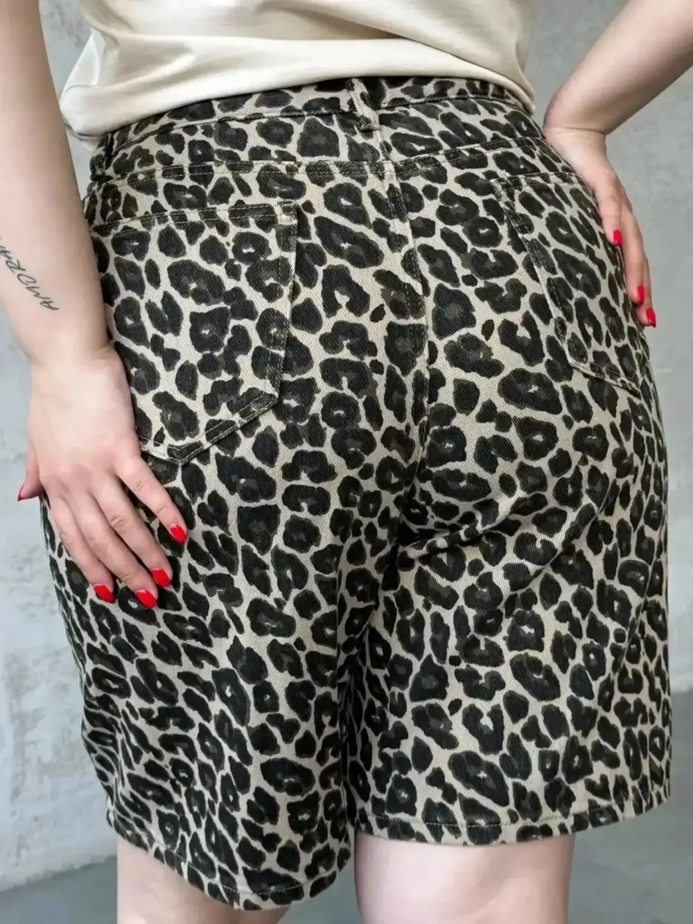 Leopard Print High Waisted Casual Shorts