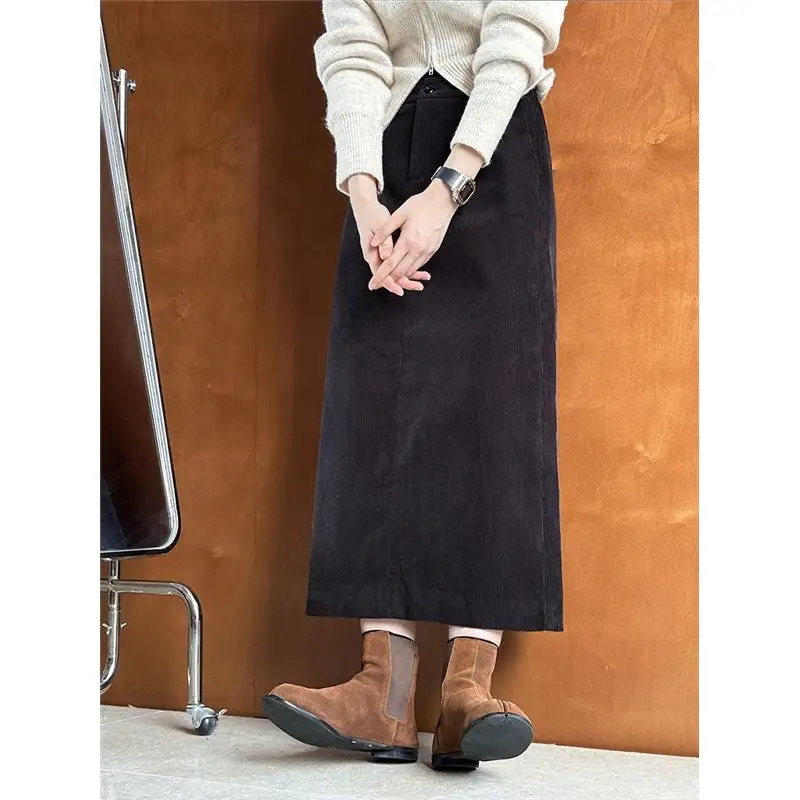 Lightweight High Waist Slit Pencil Skirt