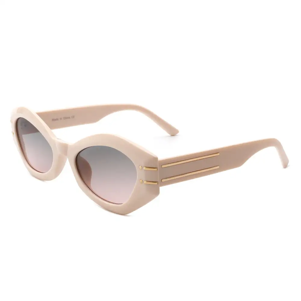 Relaxed Cat Eye Oval Frame Sunglasses