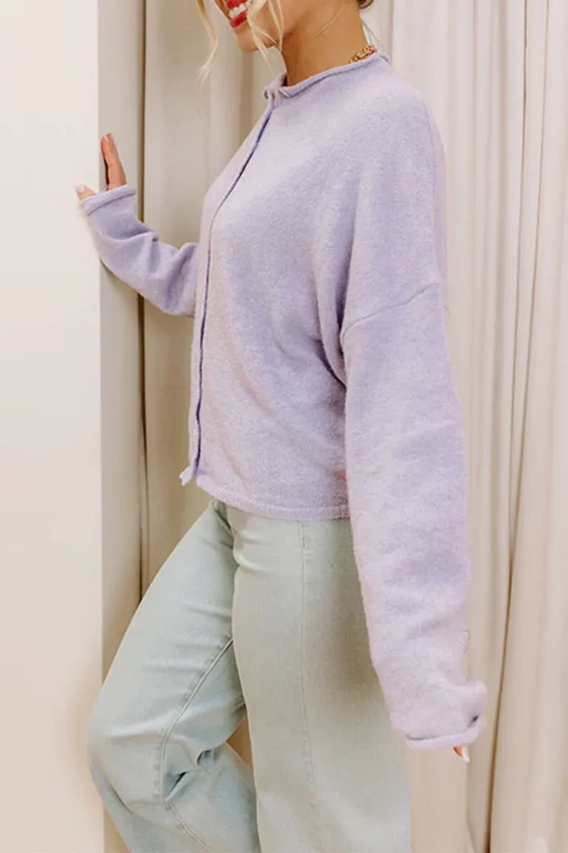 Sweet Curled Hem Women's Jacket