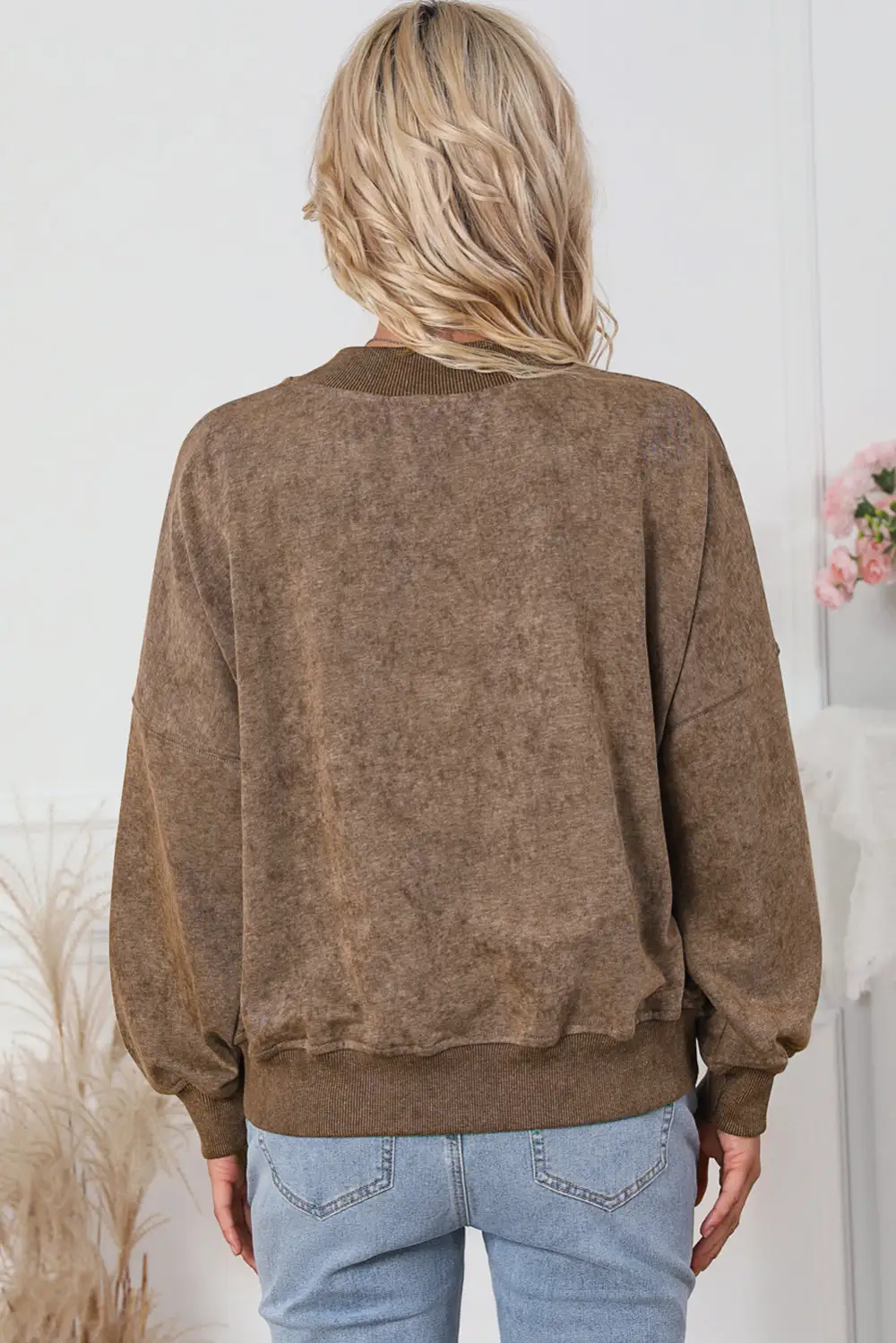 Soft Feel Drop Shoulder Crewneck Sweatshirt