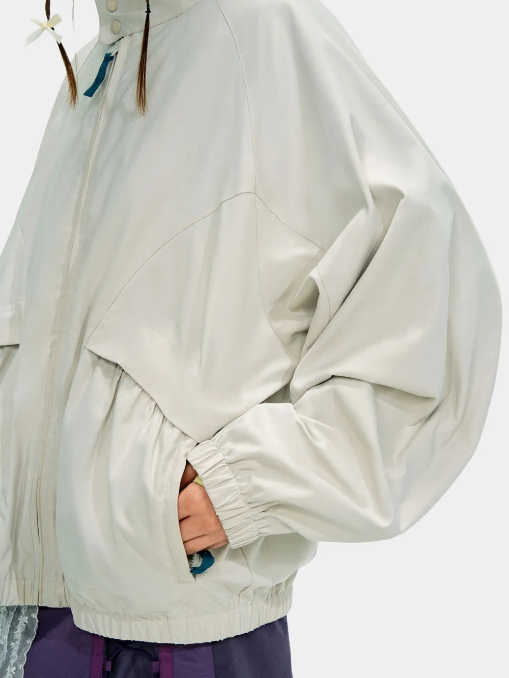 Wind Resistant Stand Collar Color Block Outdoor Utility Jacket