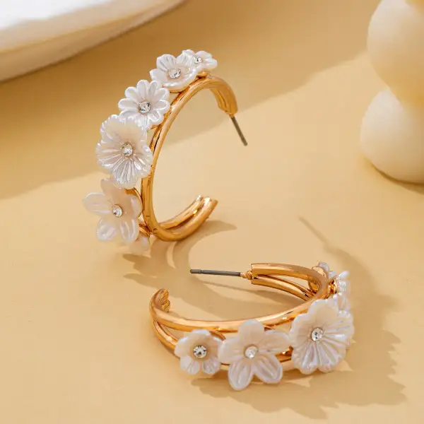 Mother Of Pearl Floral Hoop