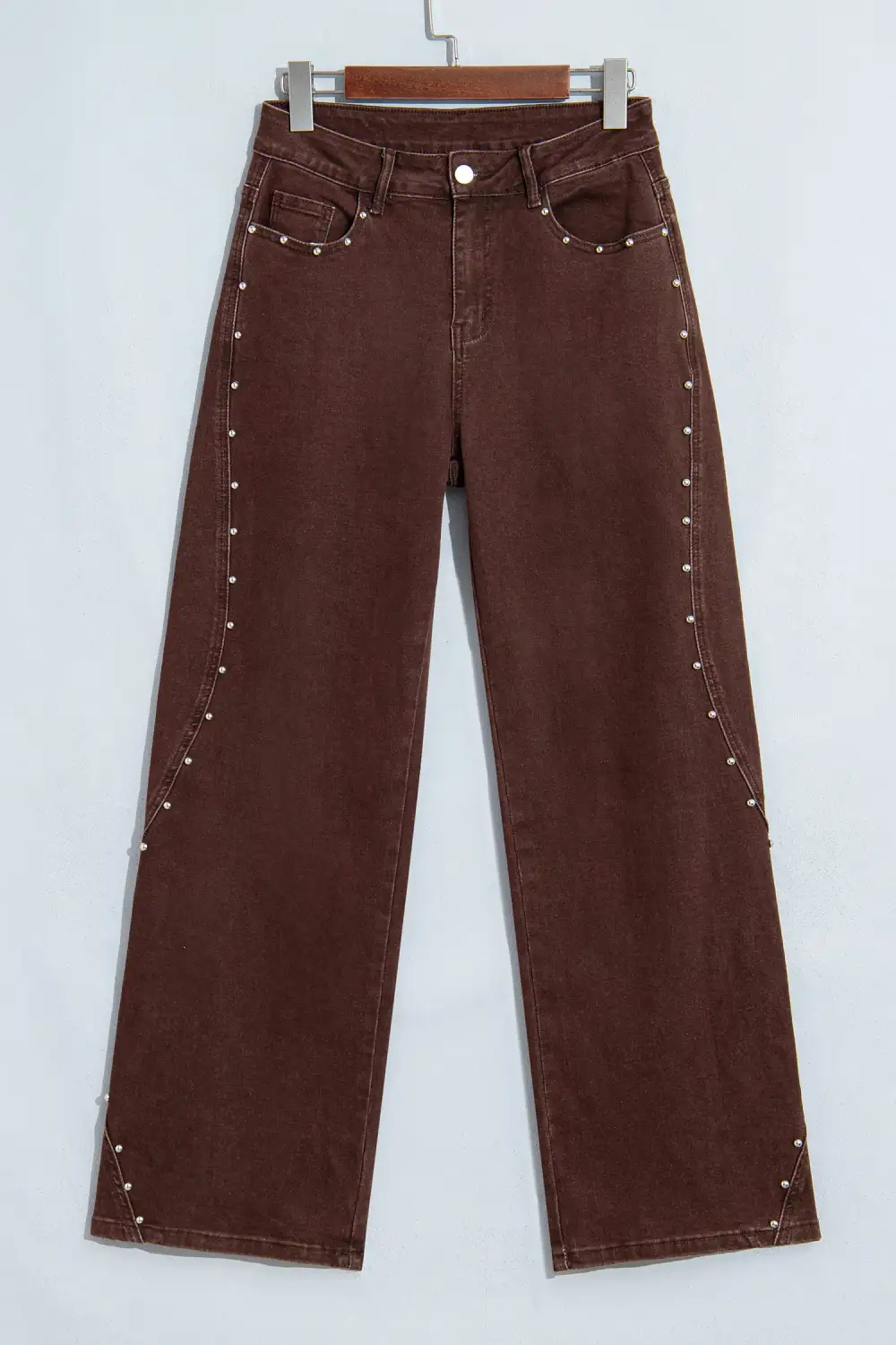 Women's Casual Jeans With Side Seam Rivet Detail