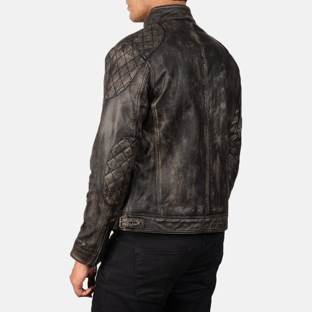 Men's Classic Leather Distressed Jacket