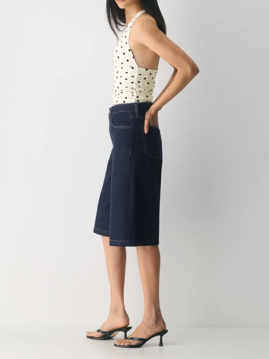 Minimalist High-Waist Denim Shorts