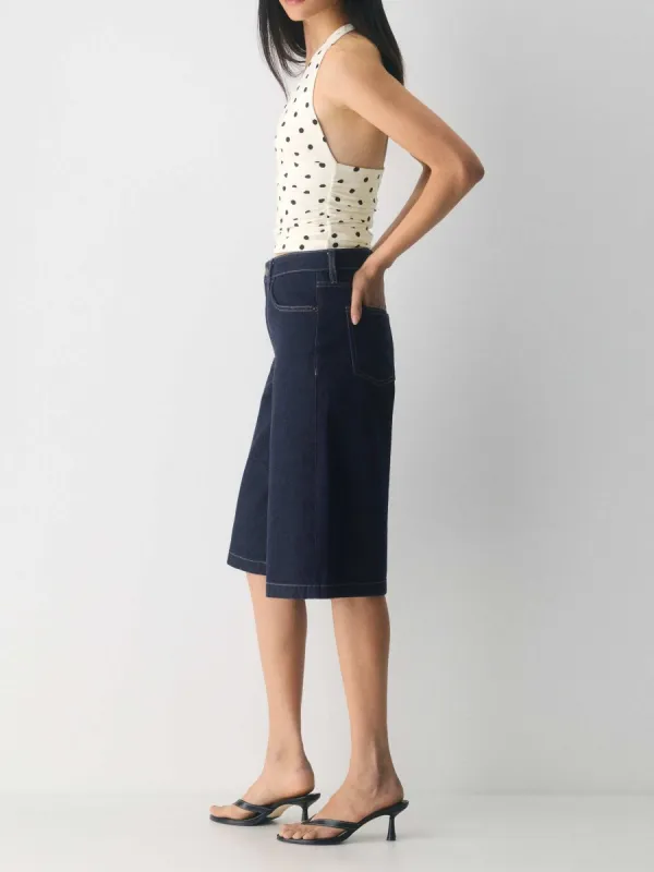 Minimalist High-Waist Denim Shorts