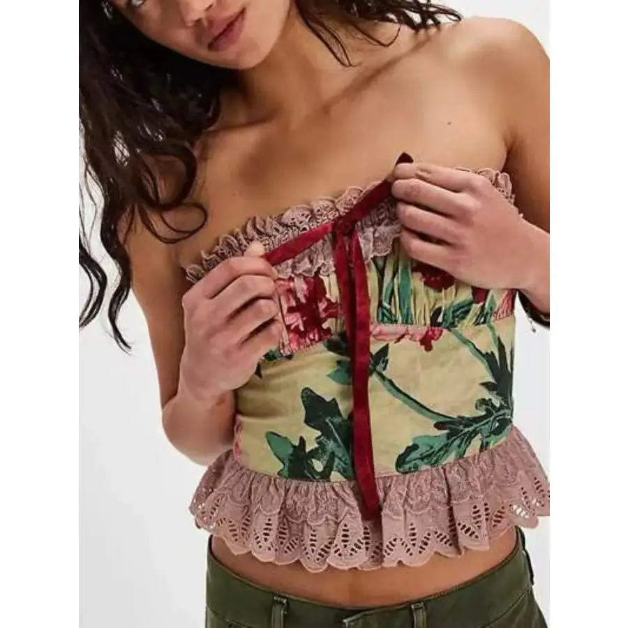 Lace Trim Tube Top
